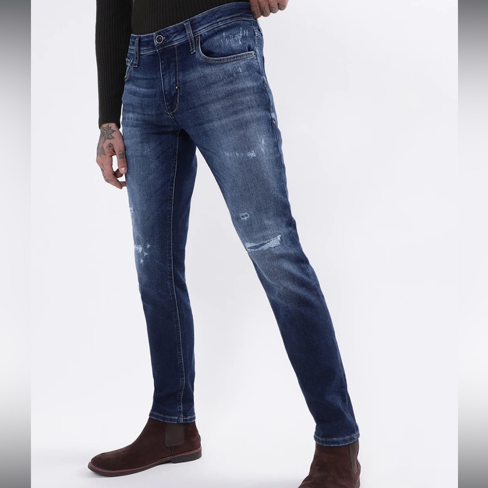 ANTONY MORATO Men Slim Fit Slash Knee Heavy Fade Stretchable Jeans Size 29